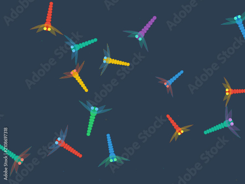 Photography Flying Dragonflies Translucent Wings Vector Design