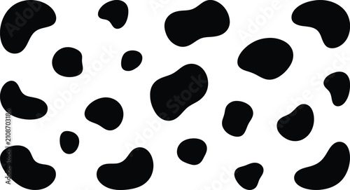 Classic dalmatian spot pattern black and white animal print design element