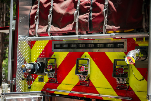Фотография A Fire Engine display showing all of the equipment used to fight fires including