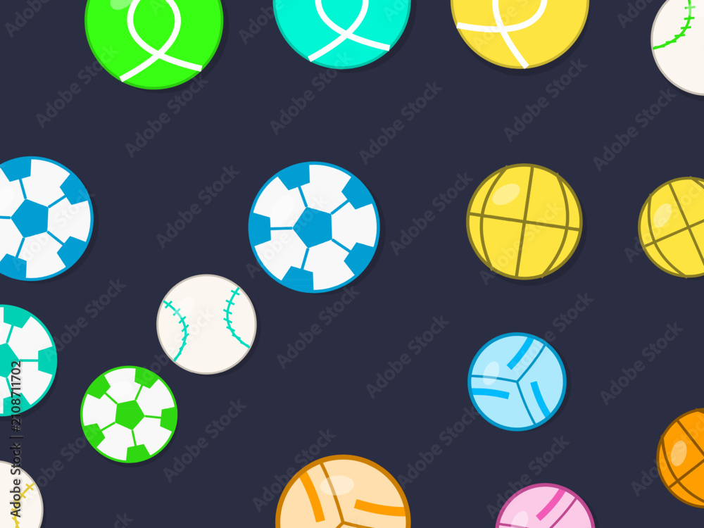 Obraz premium Mixed Sport Balls Game Pattern Athletic Background