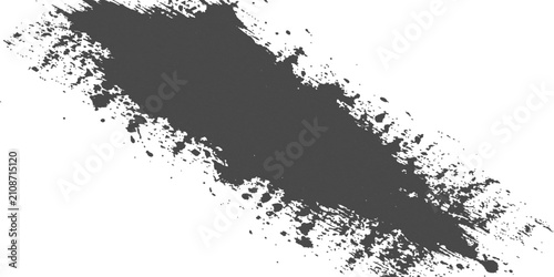 Bild auf Leinwand Dark charcoal powder splatter with fine particles and drips on a white backgroun