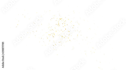 Shiny gold glitter particles floating in the air for celebration and festive design