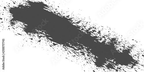Foto Dark powder splashed across white surface with fine particulate detail and dynam