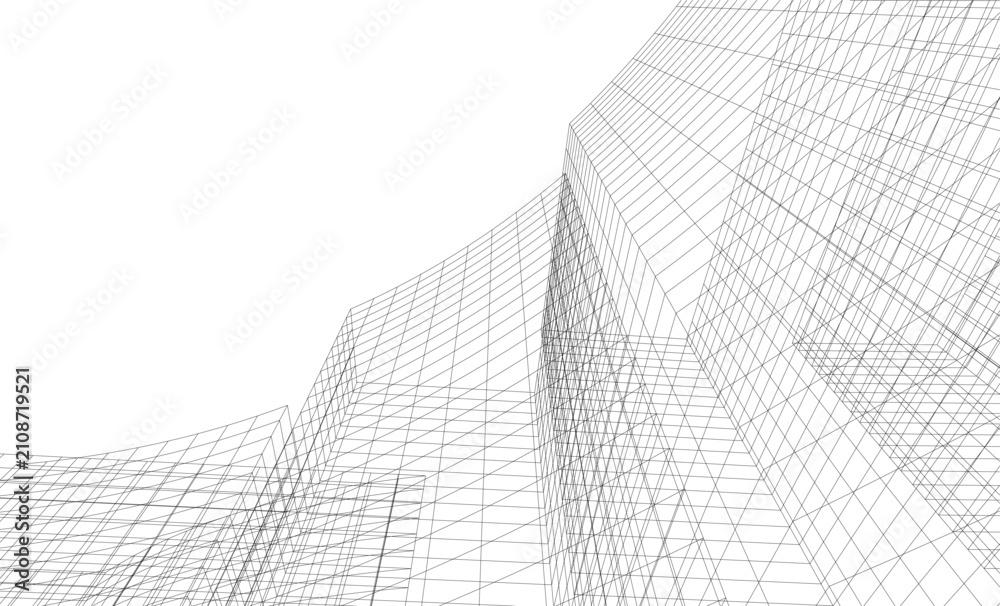 Fototapeta premium Abstract architectural background. Vector 3d illustration