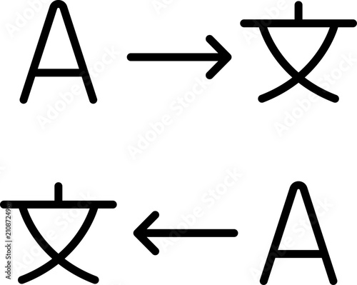 Foto Language translation icon set