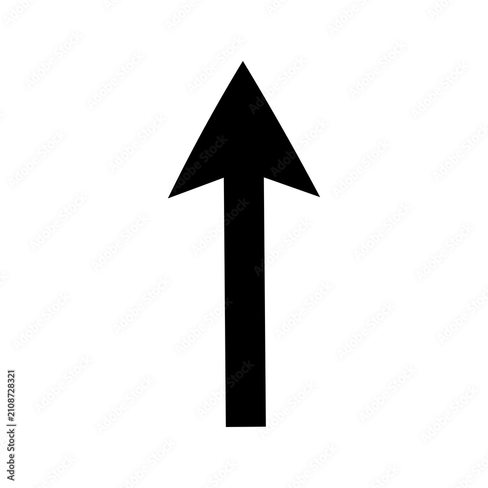 Fototapeta premium Simple black arrow pointing up sign icon