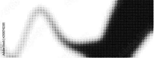 Bild auf Leinwand Abstract Black and White Halftone Wave Pattern Background