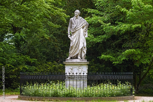 Bremen, Germany. Monument to Heinrich Wilhelm Olbers, the famous German astronomer and physician. The monument was created by Carl Steinhauser in 1848 and erected in Bremen's city park in 1850.