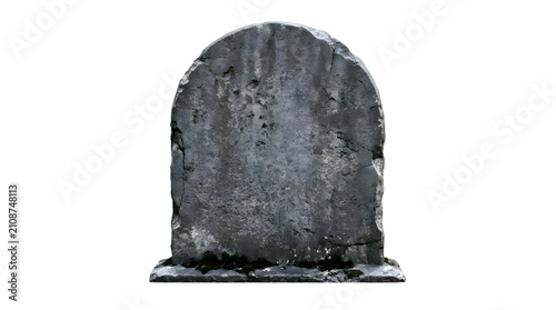 Spooky halloween tombstone isolated on transparent background realistic stone grave marker for haunting decorations and designs
