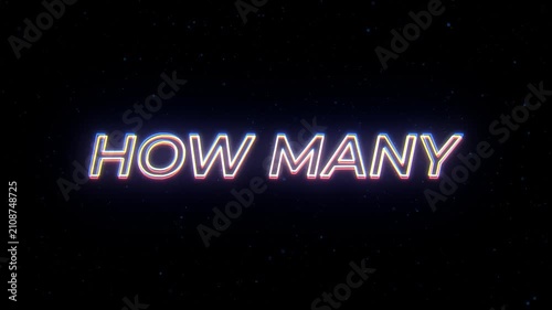 How Many Neon Sign Text with Classic Retro Theme