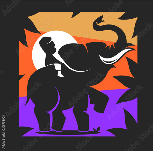 Indian elephant vector icon on white background. Flat vector indian elephant icon symbol sign from modern india collection for mobile concept and web apps design.