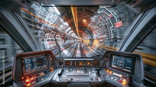 Dynamic View from Subway Operator's Cabin in Motion