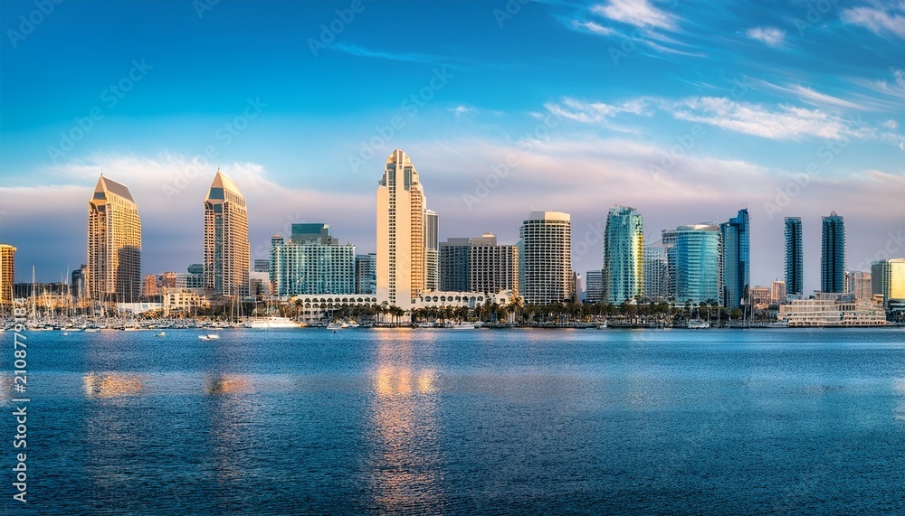 Obraz premium stunning downtown san diego skyline with urban architecture in california usa