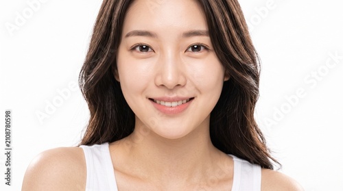Young woman smiling in studio