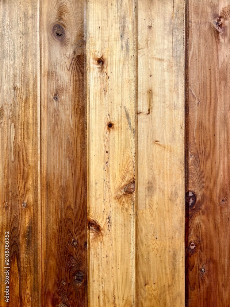 Fototapeta premium Vertical Light Brown Timber Board Texture Natural Wood Grain Panel Background
