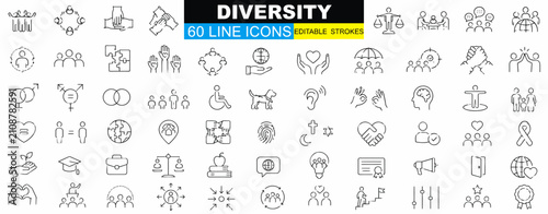 Принти на полотні Diversity Icons for Community and Inclusion