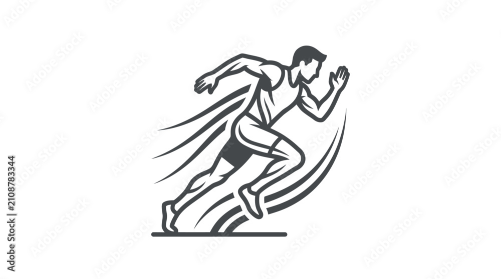 Obraz premium Man Running Fast with Cape On.