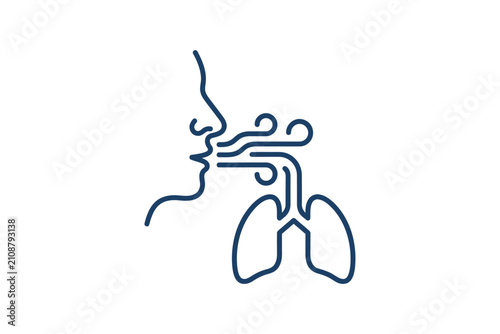 Cuadro en lienzo Human Breathing Respiratory System Icon