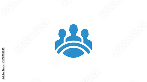 Bild auf Leinwand Three People Teamwork Collaboration Symbol.