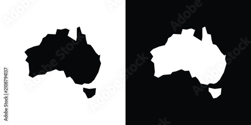 Photos Australia map icon for creative designs