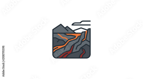 Bild auf Leinwand Mountain Range Landscape Icon Graphic.