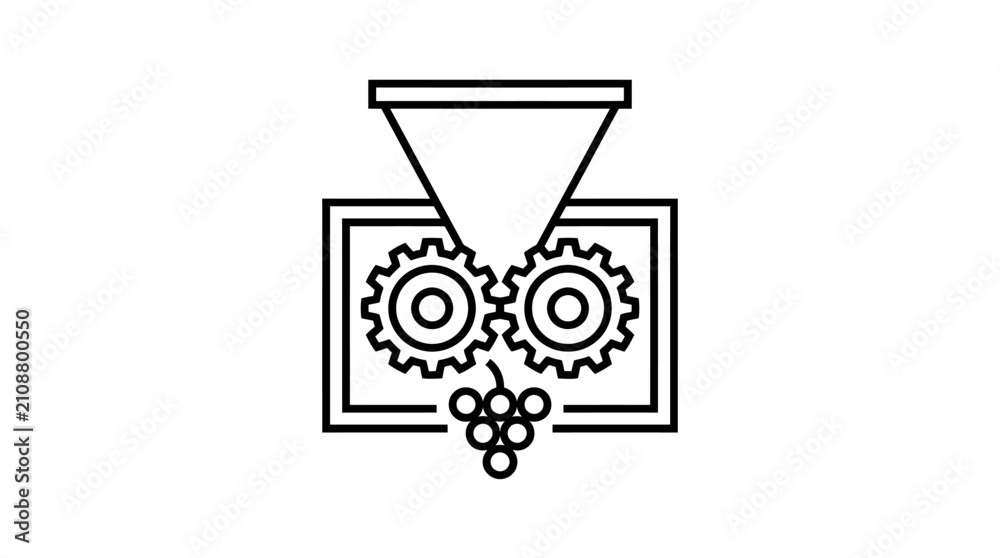 Obraz premium Grape crusher machine icon symbol