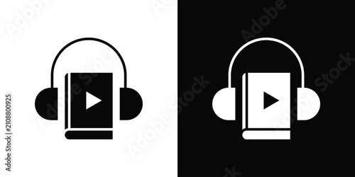 Foto Audiobook icon editable design collection. EPS10