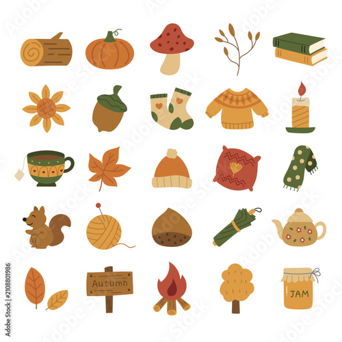 Autumn Flat Illustration Element Collection