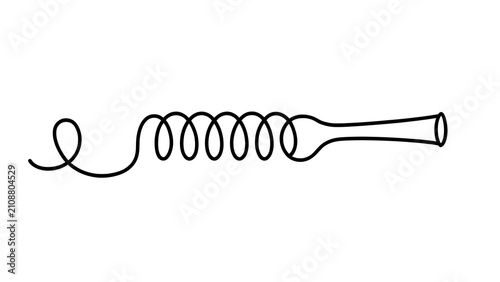 Black spring line art illustration white background.
