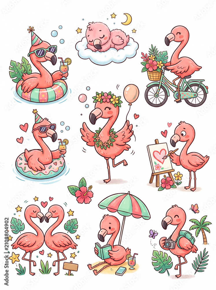 Fototapeta premium set of funny animals