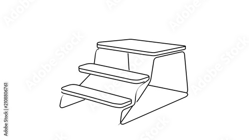 Three step stool illustration on white background.