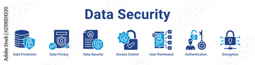 Data Security Web Icon Banner and Collection