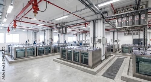 Industrial immersion cooling facility modern data center infrastructure with sealed tanks and safety systems