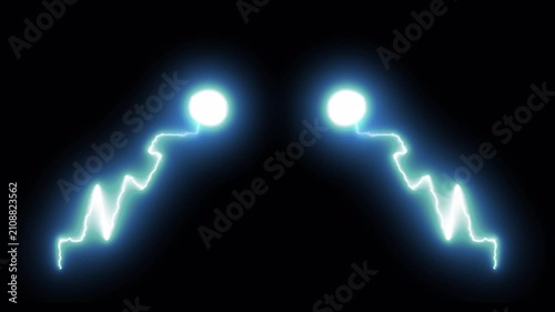 Eyecatching lightning effect with red, yellow, blue and green electric sparks on black background. Ideal for dynamic design projects needing energetic and electrifying visuals.