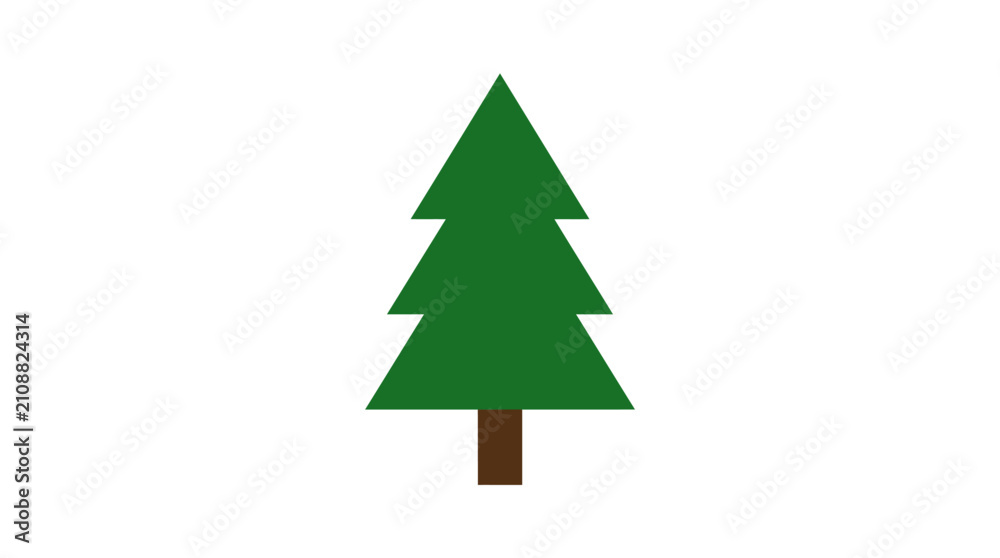 Obraz premium Simple Pine Tree Vector Illustration