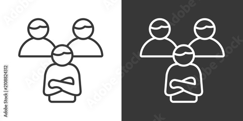 Foto Team Leadership Icon Set Vector Collection Isolated In Black And White