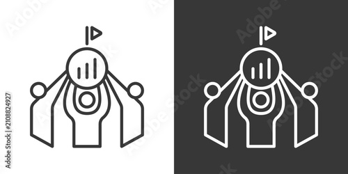 Bild auf Leinwand Leadership Development Icon Set Vector Collection Isolated In Black And White