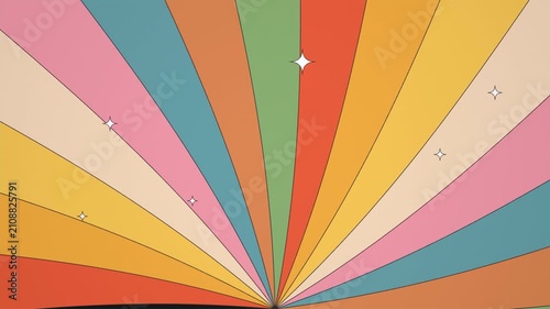 Retro Sunburst Motion Graphic Background Vintage Pastel Colors Sparkling Diamonds 4k video
