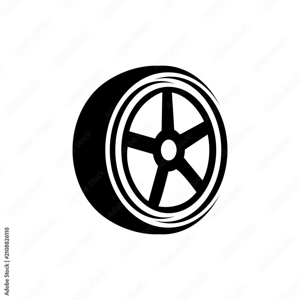 Naklejka premium Tire logo design. Vector illustration black tire 3