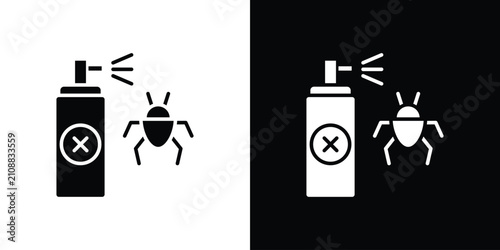 Tableau sur toile Insecticide icon in black, best for Web Design