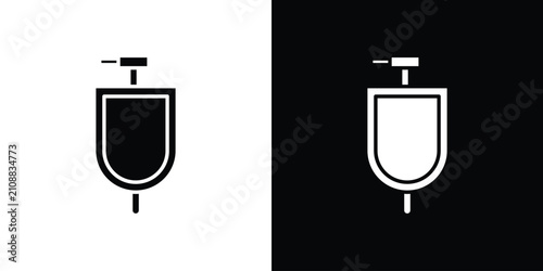 Cuadro en lienzo Urinal icon in black, best for Web Design