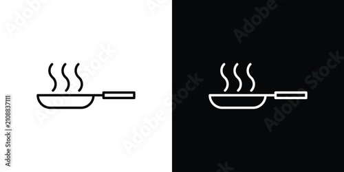 Frying pan icon minimal symbol collection