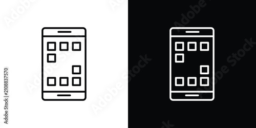 Fotografie Mobile notch icon minimal symbol collection