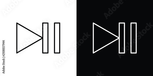 Bild auf Leinwand Play pause icon minimal symbol collection