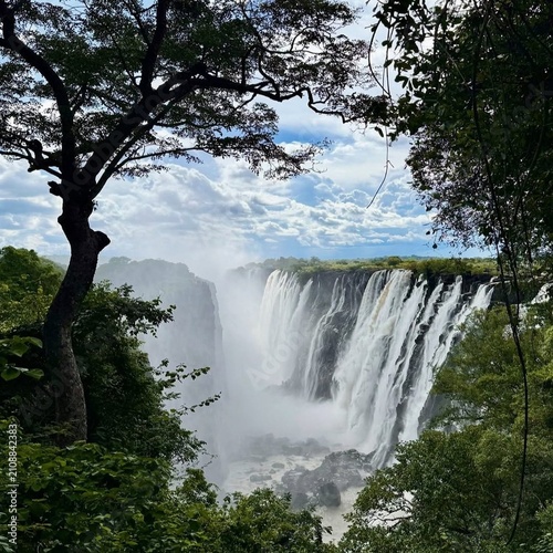 Canvastavla wonderful natural view of victoria falls
