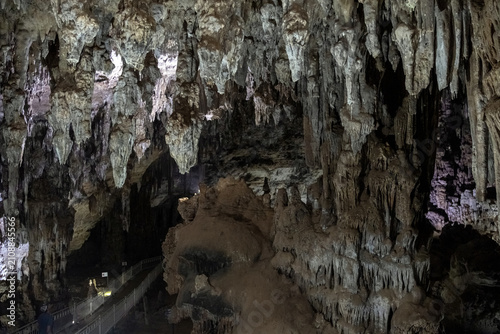 Spectacular Stalactite Ceiling in the Vast Underground Chamber of Les Grottes des Beni Add Algeria