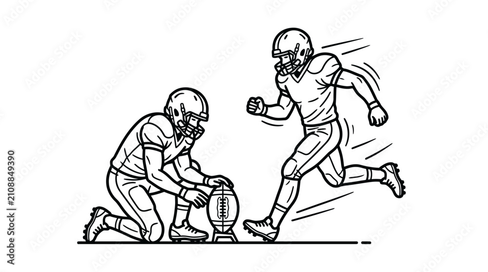 Obraz premium American Football Field Goal Vector Illustration