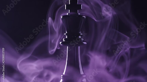 Solitary Black King Chess Piece Dominating a Quietly Lit Board Scene Across Shadows
