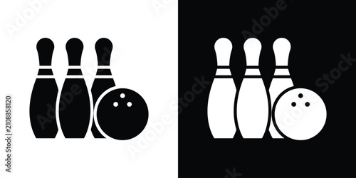 Foto Bowling icon outline pictogram series