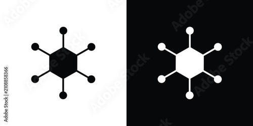 Fotografía Chart connected icon outline pictogram series